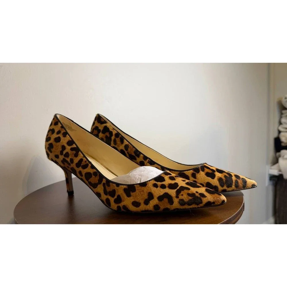 Nine West Arlene Pumps 9M Leopard Print Pointy Toe Kitten Heel NIB msrp$119 - Picture 7 of 15